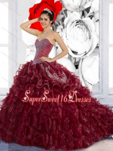 Wonderful Sweetheart Ruffles and Appliques Quinceanera Dresses for 2015