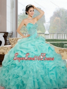 2015 Modest Sweetheart Sweet Sixteen Dresses with Ruffles and Pick Ups