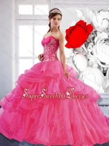 Artistic Sweetheart Ball Gown 2015 Sweet Fifteen Dresses with Appliques