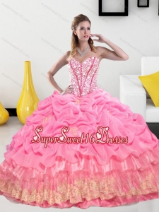 Exclusive Sweetheart 2015 Sweet Fifteen Dresses with Pick Ups and Beading