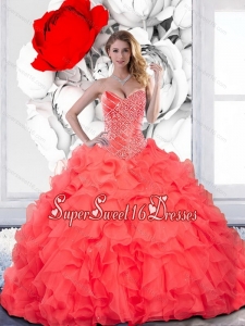 Modest Beading and Ruffles Sweet Sixteen Dresses for 2015