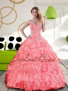 Remarkable Sweetheart 2015 Sweet Fifteen Dresses with Beading and Ruffles