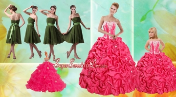 Pick Ups Ball Gown Quinceanera Dress and Strapless Ruching Short Prom Dresses and Appliques Little Girl Dress