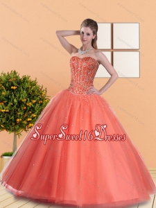2015 Beautiful Ball Gown Elegant Sweet 16 Dresses with Beading