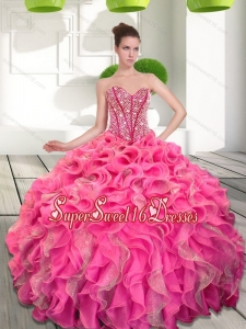 Dynamic Beading and Ruffles Sweetheart 15th Birthday Party Dresses