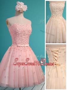Exquisite Applique and Beaded Sweetheart Dama Dress in Mini Length