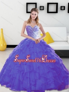 Beading and Ruffles Sweetheart Lavender Military Ball Dresses