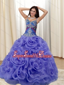 Remarkable Appliques and Rolling Flowers Multi Color Sweet 16 Ball Gowns for 2015