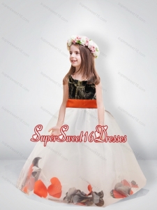 Pretty Ball Gown Scoop Belt Camo Little Flower Girl Pageant Dresses