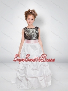 Sweet A Line Scoop Camo Little Flower Girl Pageant Dresses with Bowknot