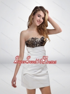 Elegant 2015 Column Sweetheart Mini Length Camo Dama Dresses