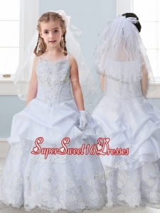 Best Spaghetti Straps Girls Pageant Dresses with Lace and Pick Ups