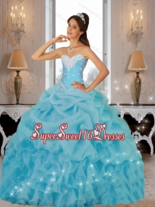 Beautiful 2015 Beaded Military Ball Dresses in Baby Blue for Summer