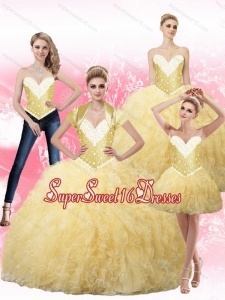 2015 New Style Sweet 16 Dresses Quinceanera Dresses with Beading and Ruffles for Summer