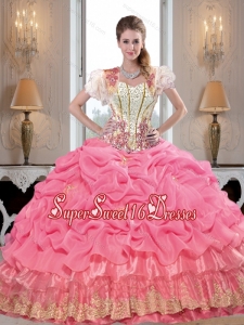 Comfortable Sweetheart Sweet 16 Ball Gowns with Appliques and Beading for Summer