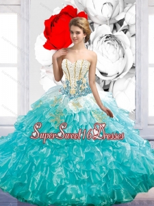 Exquisite Floor Length Sweet 16 Ball Gowns with Beading and Ruffles for Fall
