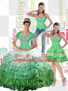 Wonderful 2015 Sweet 16 Ball Gowns Quinceanera Dress with Ruffled Layers for Fall