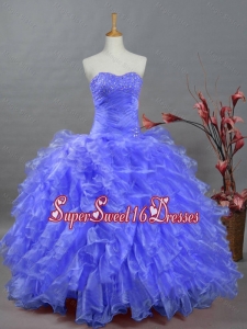 2015 Perfect Sweetheart Dresses for Quinceanera with Beading and Ruffles