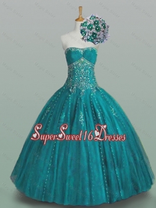 Fashionable Strapless Beaded Quinceanera Dresses with Appliques