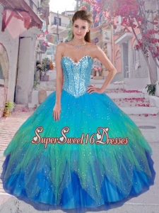 2016 Pretty Sweetheart Sequined Quinceanera Gowns in Multi Color