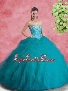 2016 Spring Beaded Sweetheart 15th Birthday Party Dresses with Ruffles