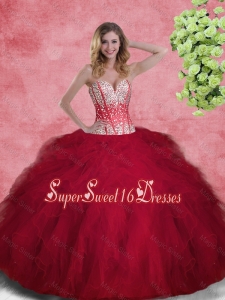 2016 Summer Gorgeous Ball Gown Sweetheart Quinceanera Gowns with Beading and Ruffles