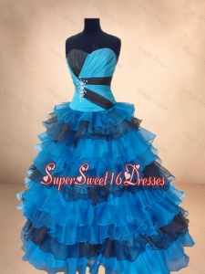 New Arrivals Beaded Multi Color Custom Made Sweet 16 Dresses with Ruffled Layers