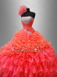 Organza Ruffles Fashionable Custom Made Sweet 16 Dresses with Sequins