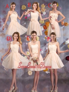 2016 Champagne Dama Dresses with Hand Made Flowers