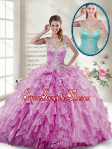 2016 New Style Ball Gown Beaded Sweet 16 Gowns in Lilac