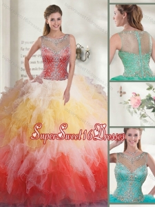 Popular Multi Color Quinceanera Dresses with Beading and Ruffles