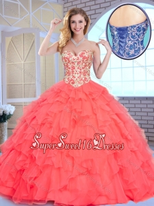 2016 Luxurious Sweetheart Quinceanera Dresses with Beading and Ruffles
