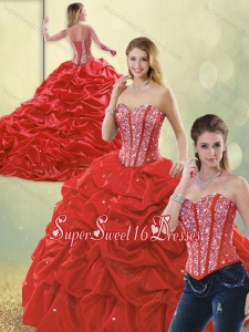 Perfect Sweetheart Detachable Quinceanera Dresses with Beading and Pick Ups