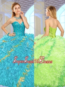 Elegant Sweet 16 Beading Multi Color Quinceanera Gowns for 2016