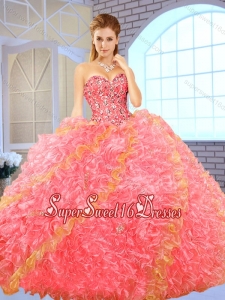 Fashionable Beading Multi Color Sweet 16 Dresses with Ball Gown