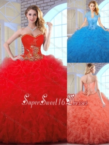 Cheap Appliques and Ruffles Pretty Quinceanera Gowns with Sweetheart