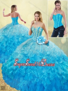 Elegant 2016 Beading and Ruffles Quinceanera Gowns with Sweetheart