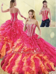 Elegant Sweet 16 Quinceanera Dresses with Beading and Ruffles