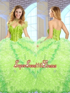 Luxurious Beading and Ruffles Quinceanera Gowns in Multi Color