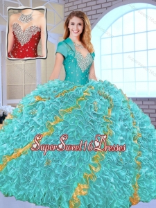 Pretty Modest Beading Sweetheart Quinceanera Gowns in Multi Color