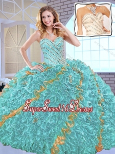Gorgeous Beading Sweet Fifteen Dresses with Beading and Ruffle