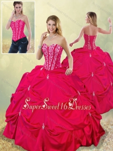 Pretty Sweetheart Beading Quinceanera Gowns in Hot Pink