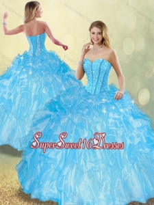 Perfect Ball Gown Sweet Fifteen Dresses with Beading and Ruffles