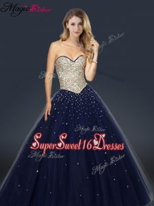 2016 Perfect A Line Sweetheart Dama Dresses with Beading and Paillette