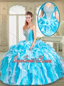 Fashionable Floor Length Sweet 16 Gowns with Beading and Ruffles