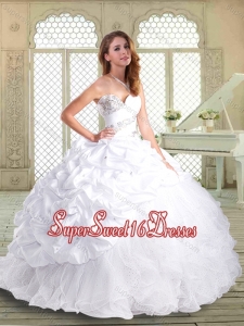 Gorgeous Brush Train Perfect Sweet 16 Dresses with Beading and Pick Ups