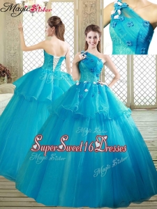 Popular One Shoulder Quinceanera Dresses with Ruffles and Appliqu