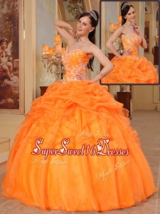 New Arrivals Appliques Sweetheart Quinceanera Dresses in Orange Red