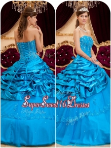 Spring Cheap Strapless Quinceanera Gowns with Appliques and Beading