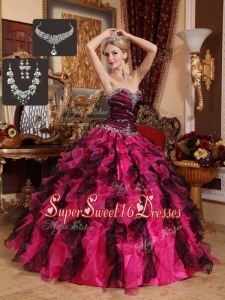Perfect Beading and Ruffles Sweetheart Quinceanera Gowns